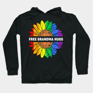 Free Grandma Hugs Lgbt Daisy Hippie Gay Pride Hoodie